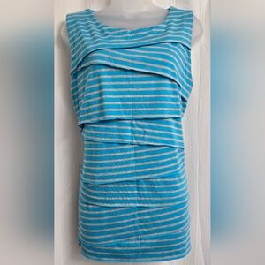 🖤 Verve Ami Striped Blue and Gray Women's Top